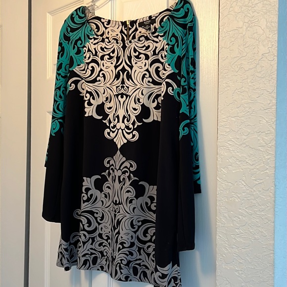 ALFANI OX  PAISLEY ZIP BACK NECK TOP - Picture 8 of 8